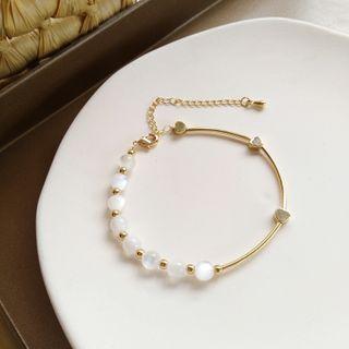 Bead Alloy Bangle 1 Pc - Gold - One Size