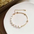 Bead Alloy Bangle 1 Pc - Gold - One Size