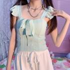 Bow Accent Ruffle Camisole Top