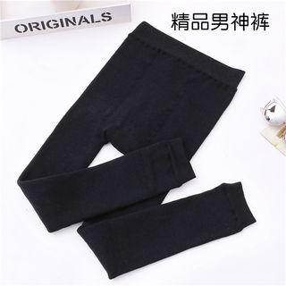 Buttoned Skinny Pants Black - One Size