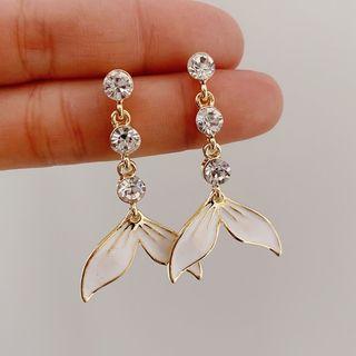 Rhinestone Mermaid Tail Dangle Earring 1 Pair - As Shown In Figure - One Size