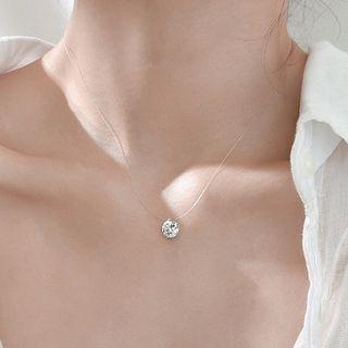 Rhinestone Fishing Line Necklace