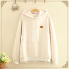 Dog Embroidered Drawstring Hoodie