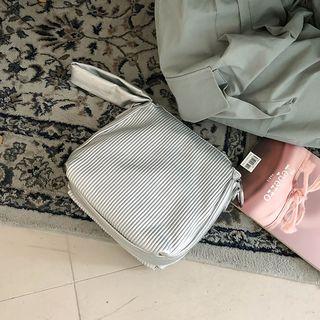 Ribbed Pleather Wristlet Clutch