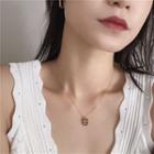 Alloy Tag Pendant Necklace 1 Pc - Alloy Tag Pendant Necklace - One Size