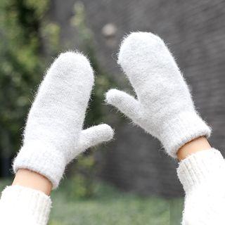 Plain Shearling Mittens