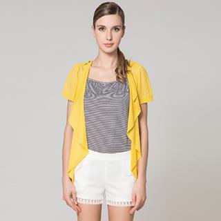 Short-sleeve Ruffle Chiffon Top