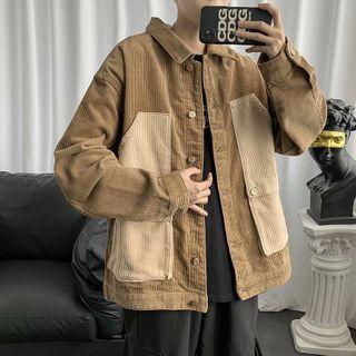 Two-tone Panel Corduroy Jacket