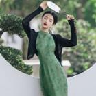 Sleeveless Midi Qipao / Jacket / Set
