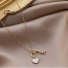 Shell Heart & Arrow Pendant Necklace Gold - One Size