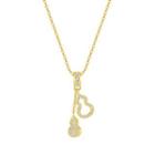 Gourd Rhinestone Pendant Stainless Steel Necklace 054 - Necklace - Gold - One Size