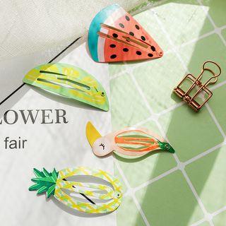 Fruit / Flamingo Metal Hair Clip (various Designs)