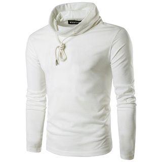Plain Crown Neck Long Sleeve T-shirt