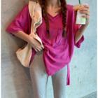 Elbow-sleeve Top / Boot-cut Pants