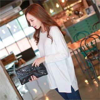 Round-neck Brushed-fleece Lined T-shirt