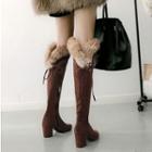 Chunky Heel Fleece-lined Over-the-knee Boots