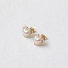 Pearly Heart Ear Studs Gold - One Size