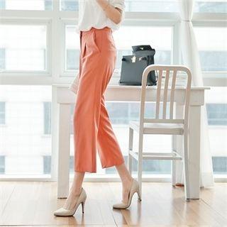 Pleated-front Cropped Pants