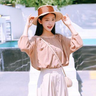 3/4 Sleeve Buttoned Top
