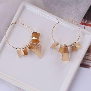 Alloy Faux Crystal Hoop Earring 1 Pair - Gold - One Size