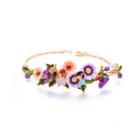 Fashion Creative Plated Gold Enamel Forest Flower Flower Fairy Bracelet With Cubic Zirconia Golden - One Size