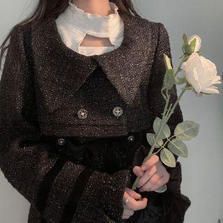 Cutout T-shirt / Mini A-line Overall Dress / Jacket / Crop Top