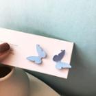 Butterfly Alloy Earring 1 Pair - S925 Earring - Light Blue & Dark Blue - One Size