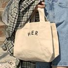 Letter Canvas Boxy Tote Ivory - One Size