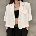 Single-breasted Cropped Elbow-sleeve Blazer