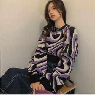 Print Cropped Sweater