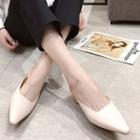 Low-heel Croc Grain Mules
