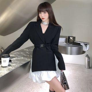 Belted Blazer / Mini Skirt