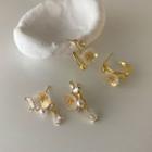 Flower Rhinestone Faux Pearl Alloy Earring (various Designs)