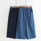Pinstripe Wide-leg Jeans