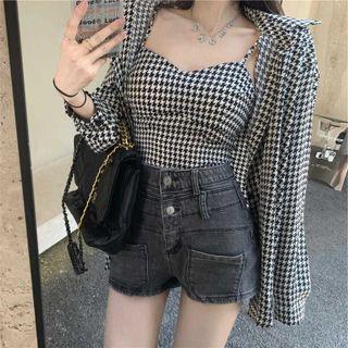 Houndstooth Camisole Top / Jacket / Set