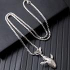 Stainless Steel Pendant Necklace #109 - Silver - One Size