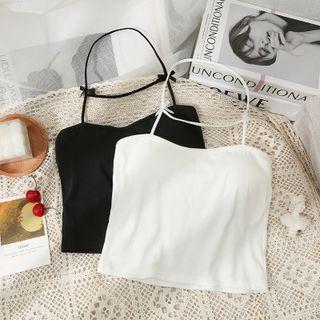 Ribbon-details Halter Top