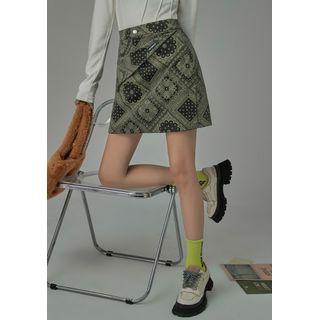[no One Else] Fold Over Paisley Skirt