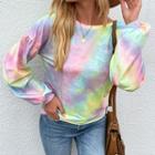 Tie-dyed Crew-neck Long Sleeve T-shirt