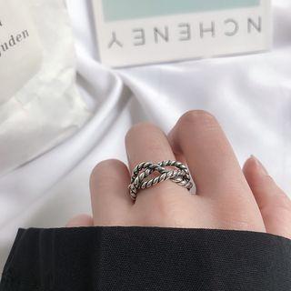 Layered Twisted Open Ring 925 Silver - As Shown In Figure - One Size