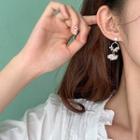 Rhinestone Charm Flower Drop Earrings