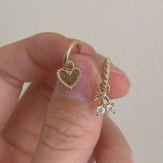 Asymmetrical Drop Earring 1 Pair - Drop Earring - 925 Silver Pin - Gold - One Size