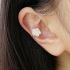 Rose Cuff Earring 1 Pair - Clip-on Earrings - White & Silver - One Size