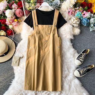 Button-detail Jumper Dress