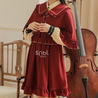 Sleeveless Double Breasted Dress / Cropped Cape