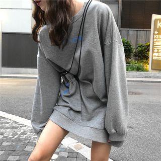 Lettering Long-sleeve Loose-fit Sweatshirt