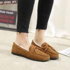 Drawstring Fleece-lining Loafers