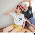 Dinosaur Printing Short-sleeve Round Neck T-shirt
