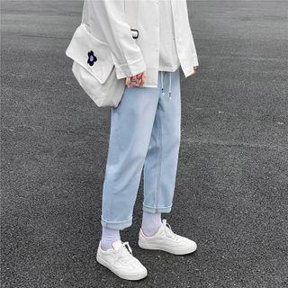 Drawstring-waist Straight Leg Jeans