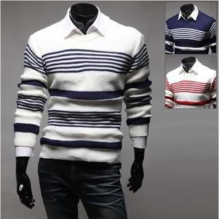 Wool Blend Stripe Knit Top